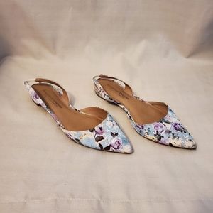 Light blue floral flats